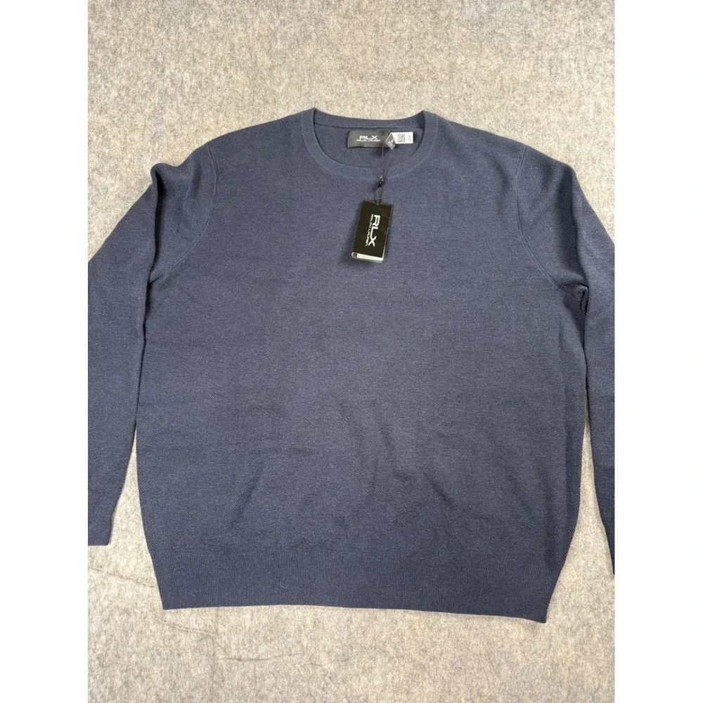 RLX Ralph Lauren Sweater Mens XXL Navy  100% Cashmere Crewneck Luxury Classic